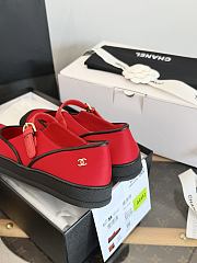 Chanel Mary Janes Mixed Fibers & Rubber Red & Black G47139  - 3