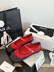 Chanel Mary Janes Mixed Fibers & Rubber Red & Black G47139  - 4