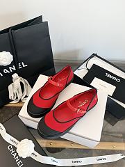 Chanel Mary Janes Mixed Fibers & Rubber Red & Black G47139  - 2