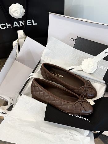Chanel Ballet Flats Lambskin Brown G26250