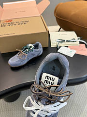 New Balance X Miumiu 530 SL Suede And Mesh Sneakers Periwinkle Blue 5E165E - 6