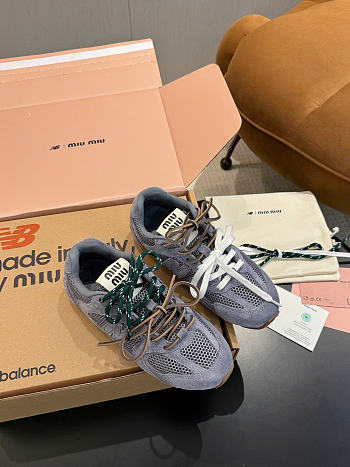 New Balance X Miumiu 530 SL Suede And Mesh Sneakers Periwinkle Blue 5E165E