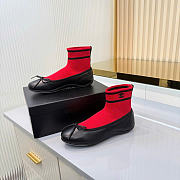 Chanel Trainers Lambskin & Knit Black & Red G47572 - 6
