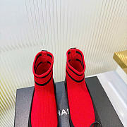 Chanel Trainers Lambskin & Knit Black & Red G47572 - 2