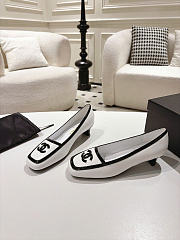 Chanel Pumps Lambskin & Patent Calfskin White & Black G47520 - 6
