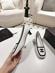 Chanel Pumps Lambskin & Patent Calfskin White & Black G47520 - 4