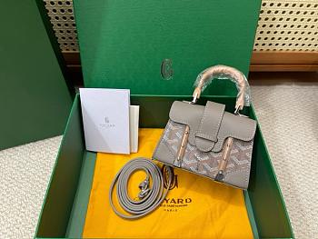Goyard Greige Saigon Nano Shoulder Bag - 14.5x11.5x10cm