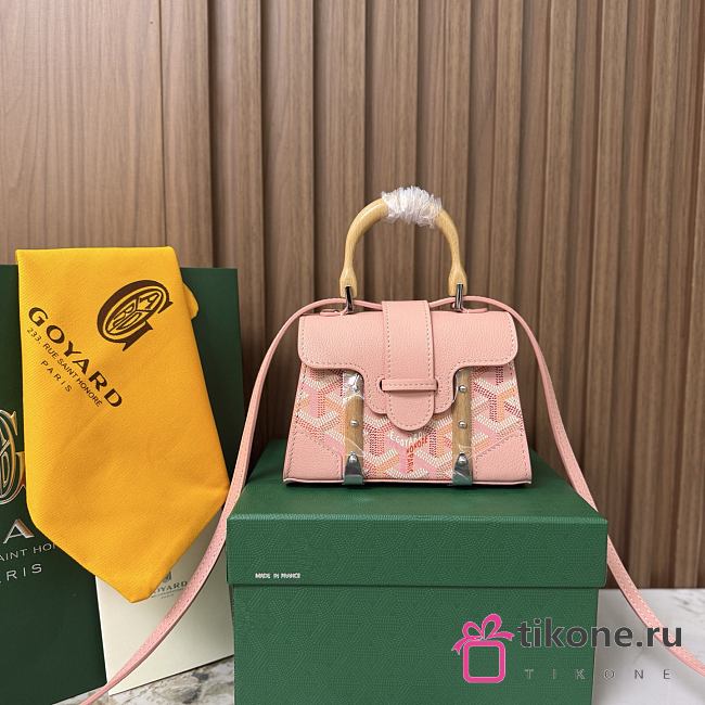 Goyard Powder Pink Saigon Nano Shoulder Bag - 14.5x11.5x10cm - 1