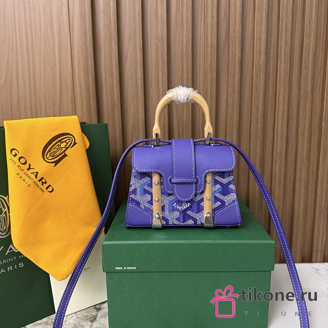 Goyard Blueberry Purple Saigon Nano Shoulder Bag - 14.5x11.5x10cm - 1
