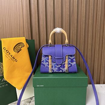 Goyard Blueberry Purple Saigon Nano Shoulder Bag - 14.5x11.5x10cm