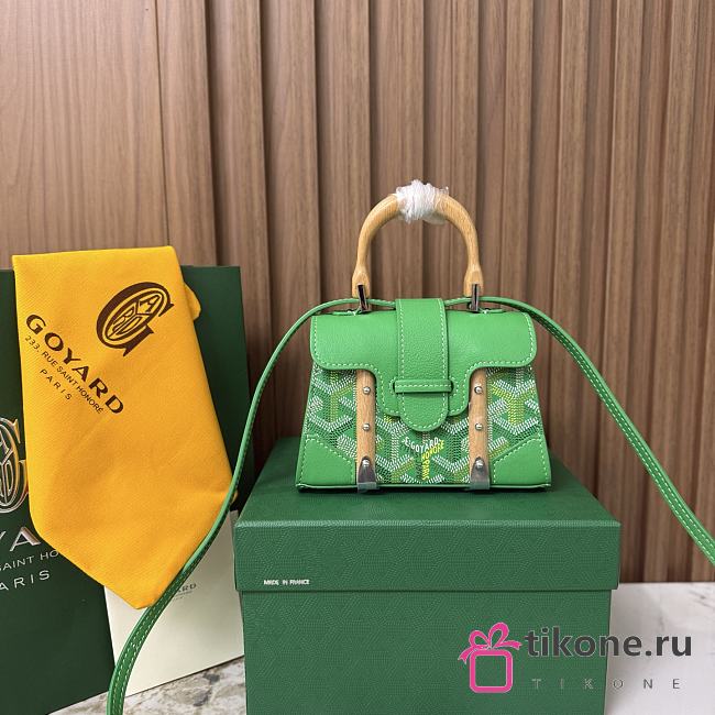 Goyard Meadow Green Saigon Nano Shoulder Bag - 14.5x11.5x10cm - 1