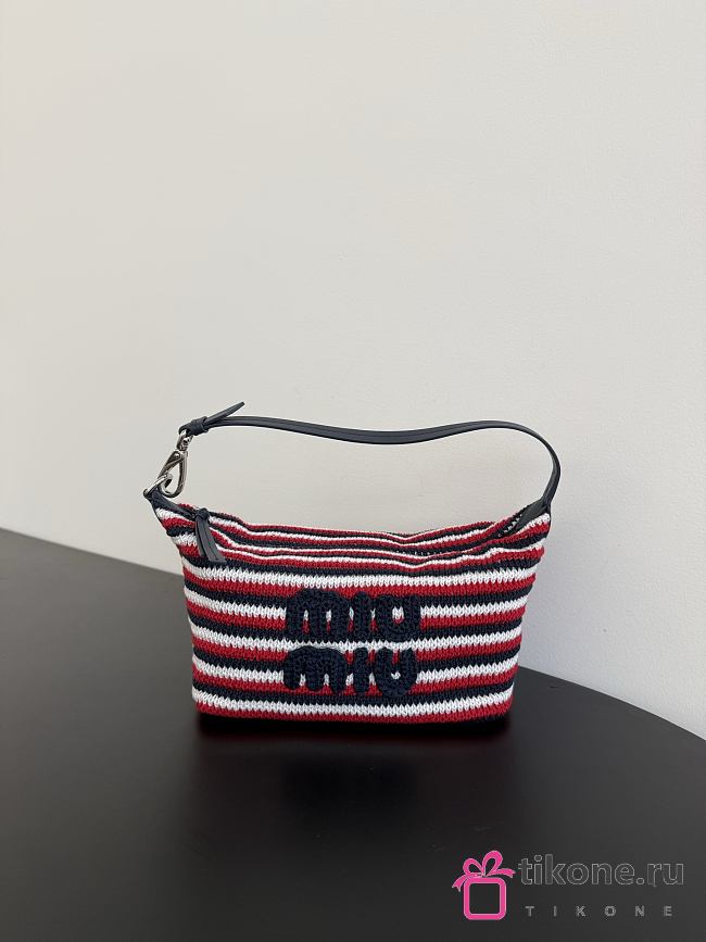 Miumiu Spirit Crochet Pouch Blue/Red 5NE841 - 1