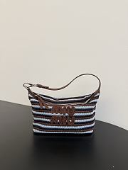 Miumiu Spirit Crochet Pouch Cocoa Brown/Celeste 5NE841 - 1