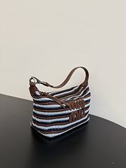 Miumiu Spirit Crochet Pouch Cocoa Brown/Celeste 5NE841 - 6