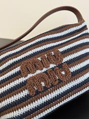Miumiu Spirit Crochet Pouch Cocoa Brown/Celeste 5NE841 - 4