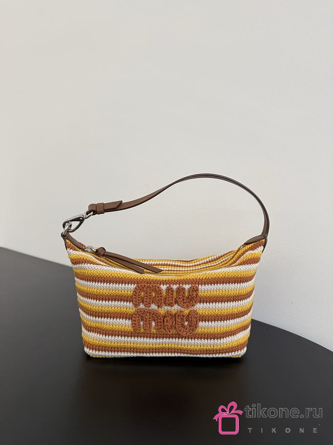 Miumiu Spirit Crochet Pouch Cognac/Yellow 5NE841 - 1
