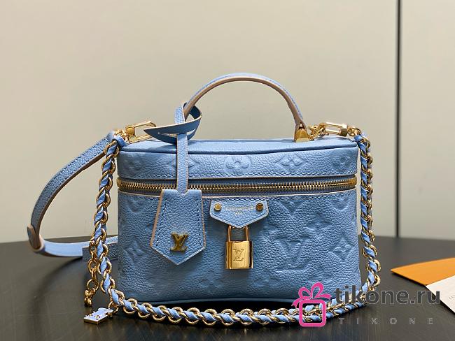 LV Vanity Chain Pouch Monogram Empreinte Blue Iris/Peuplier M2A007 - 19x11.5x6.5cm - 1