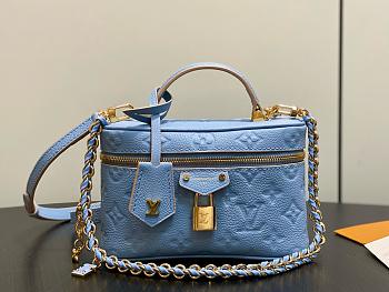 LV Vanity Chain Pouch Monogram Empreinte Blue Iris/Peuplier M2A007 - 19x11.5x6.5cm