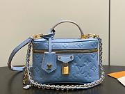 LV Vanity Chain Pouch Monogram Empreinte Blue Iris/Peuplier M2A007 - 19x11.5x6.5cm - 3