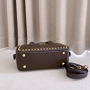 Miumiu Arcadie Studded Leather Bag Dark Brown 5BB142 - 22x10.5x7.5cm - 5