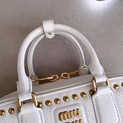 Miumiu Arcadie Studded Leather Bag White 5BB142 - 22x10.5x7.5cm - 4