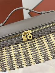 Loro Piana Extra Pocket L19 East West Wicker Rattan Greige - 19x12x7cm - 2
