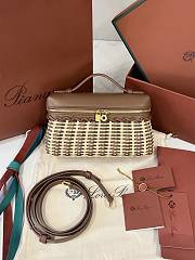 Loro Piana Extra Pocket L19 East West Wicker Rattan Dark Brown - 19x12x7cm - 6