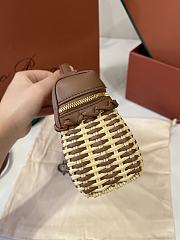Loro Piana Extra Pocket L19 East West Wicker Rattan Dark Brown - 19x12x7cm - 5