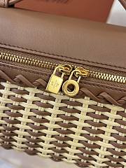 Loro Piana Extra Pocket L19 East West Wicker Rattan Dark Brown - 19x12x7cm - 3