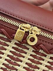 Loro Piana Extra Pocket L19 East West Wicker Rattan Burgundy - 19x12x7cm - 5