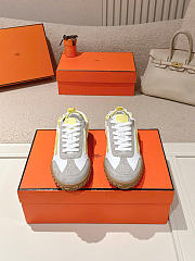 Hermes Jet Sneaker Nappa Leather and Suede Goatskin Multicolore Jaune D'orge - 2