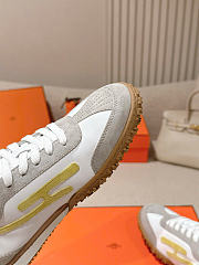Hermes Jet Sneaker Nappa Leather and Suede Goatskin Multicolore Jaune D'orge - 4