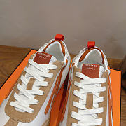 Hermes Jet Sneaker Nappa Leather and Suede Goatskin Multicolore Orange Canyon - 2