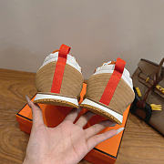 Hermes Jet Sneaker Nappa Leather and Suede Goatskin Multicolore Orange Canyon - 4