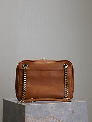 YSL Niki Medium Calfskin Camera Shoulder Bag Camel - 28x20x8.5cm - 2