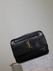 YSL Niki Medium Calfskin Camera Shoulder Bag Black - 28x20x8.5cm - 2