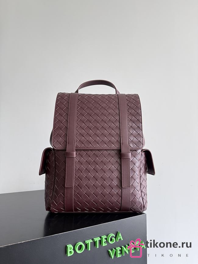 Bottega Veneta Intrecciato Back To School Backpack Burgundy - 39x31x14cm - 1