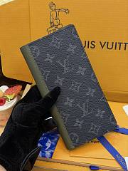 LV Brazza Wallet Monogram Eclipse Khaki Green M28815 - 19x10x2cm - 6