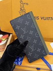 LV Brazza Wallet Monogram Eclipse Khaki Green M28815 - 19x10x2cm - 2