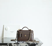 Chanel Vanity with Chain Grained Calfskin & Gold-Tone Metal Chocolate - 19.5x17x5cm - 2