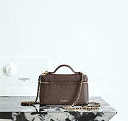 Chanel Vanity with Chain Grained Calfskin & Gold-Tone Metal Chocolate - 19.5x17x5cm - 6
