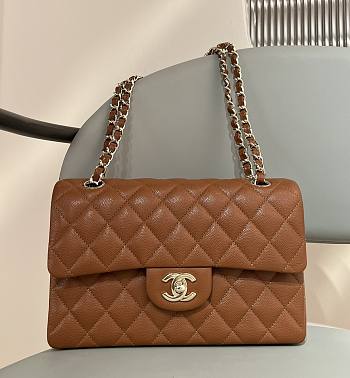 Chanel Classic Camel Lamskin Gold Hardware Bag - 14.5x23x6cm