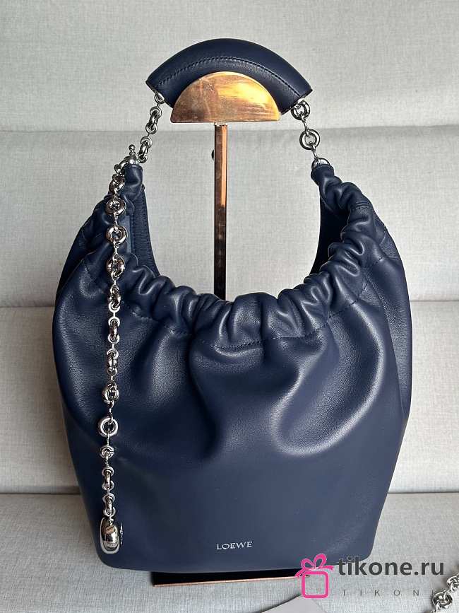 Loewe Small Squeeze Navy Bag - 29x24x10.5cm - 1