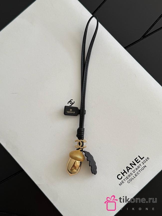 Chanel Mini Bag Charm Gold-Tone Metal & Lambskin Golden & Black AP5367 - 24x3x3cm - 1