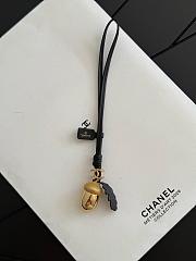 Chanel Mini Bag Charm Gold-Tone Metal & Lambskin Golden & Black AP5367 - 24x3x3cm - 1