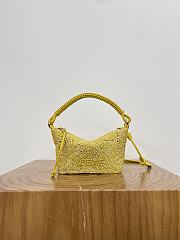 Loewe Cala Mini Bag in Melange Raffia Mustard - 26x13x10cm - 1