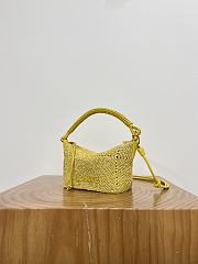 Loewe Cala Mini Bag in Melange Raffia Mustard - 26x13x10cm - 5
