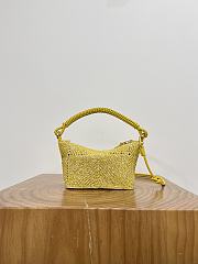 Loewe Cala Mini Bag in Melange Raffia Mustard - 26x13x10cm - 4