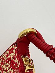 Loewe Cala Mini Bag in Melange Raffia Red - 26x13x10cm - 5