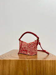 Loewe Cala Mini Bag in Melange Raffia Red - 26x13x10cm - 2